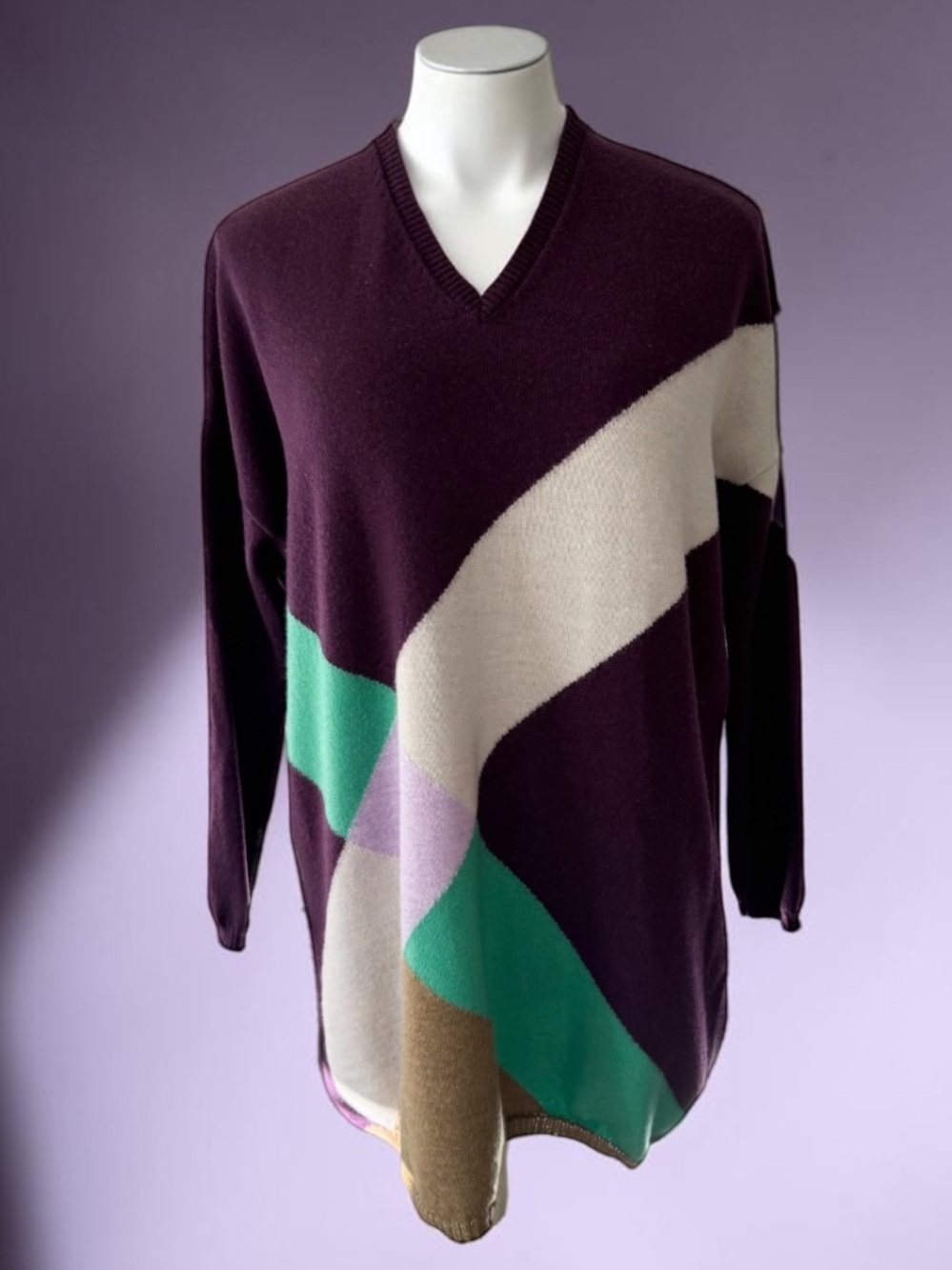 PSOPHIA VAZQUEZ DE CASTRO Extra Fine Merino Wool Oversized Sweater Size Medium